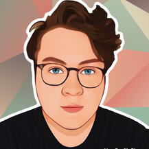 a picture of an androgynous person wearing glasses